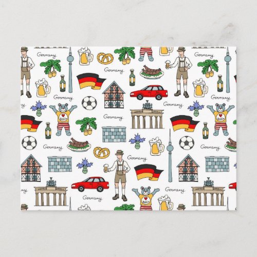 Germany  Symbols Pattern Postcard