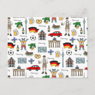 Germany Symbols Pattern Postcard