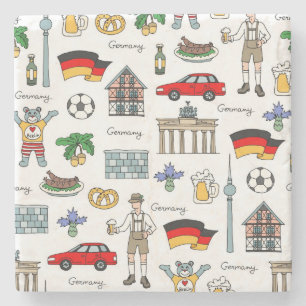 Germany Symbols Pattern Stone Coaster