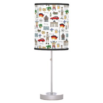 Germany | Symbols Pattern Table Lamp by adventurebeginsnow at Zazzle
