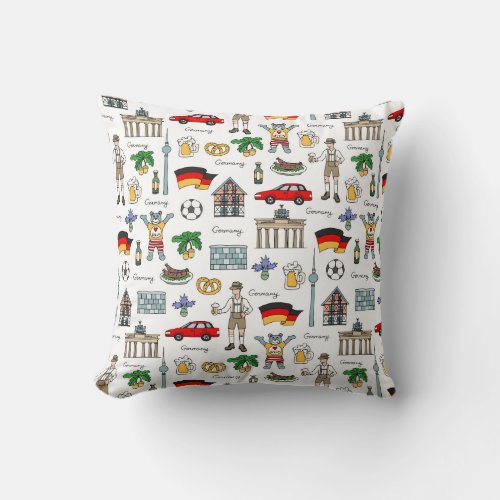 Germany  Symbols Pattern Throw Pillow