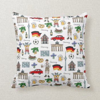 Germany | Symbols Pattern Throw Pillow by adventurebeginsnow at Zazzle