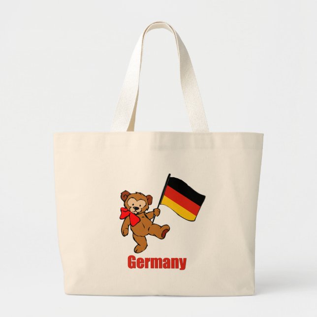 Germany Teddy Bear Large Tote Bag (Front)