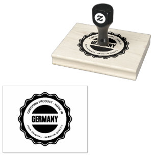 Germany Text Durable Wooden Handle Grip Made In  Rubber Stamp