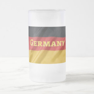 Germany Theme German Flag Frosted Glass Beer Mug