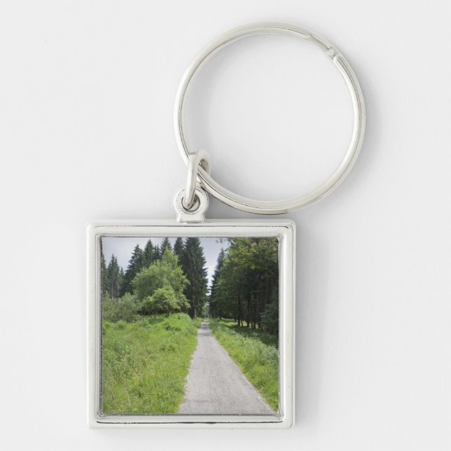 Germany, Thuringia, path in forest Keychain (Front)