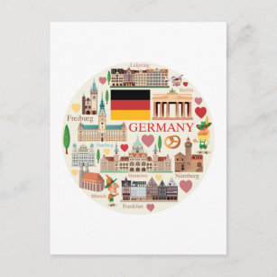 Germany Travel Icons Postcard