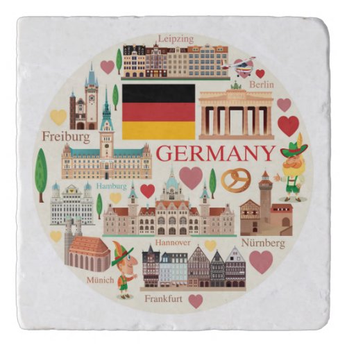 Germany Travel Icons Trivet