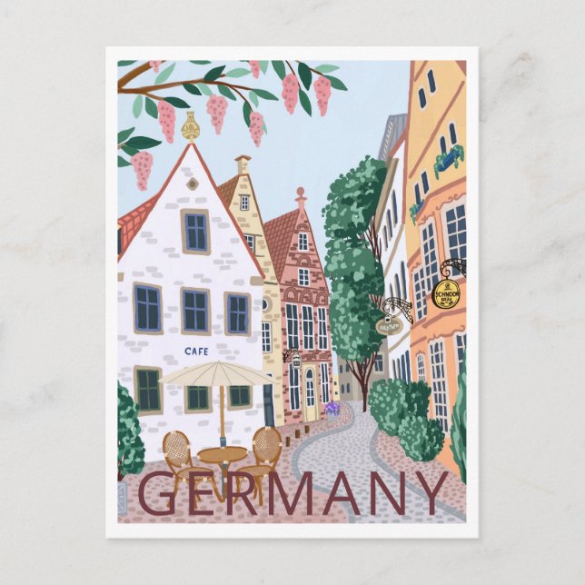 Germany Travel Illustration Postcard (Front)