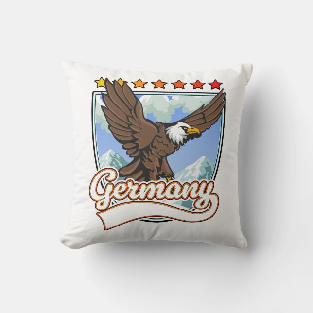 Germany Travel patch Throw Pillow (Front)