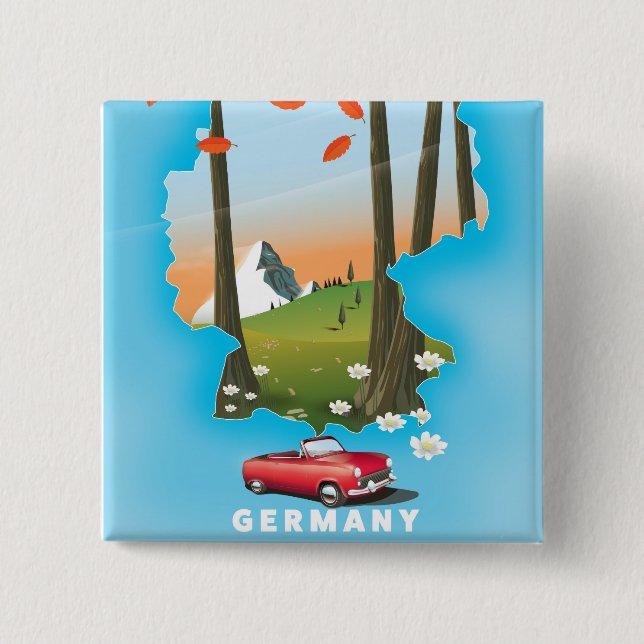 Germany Travel poster. Button (Front)
