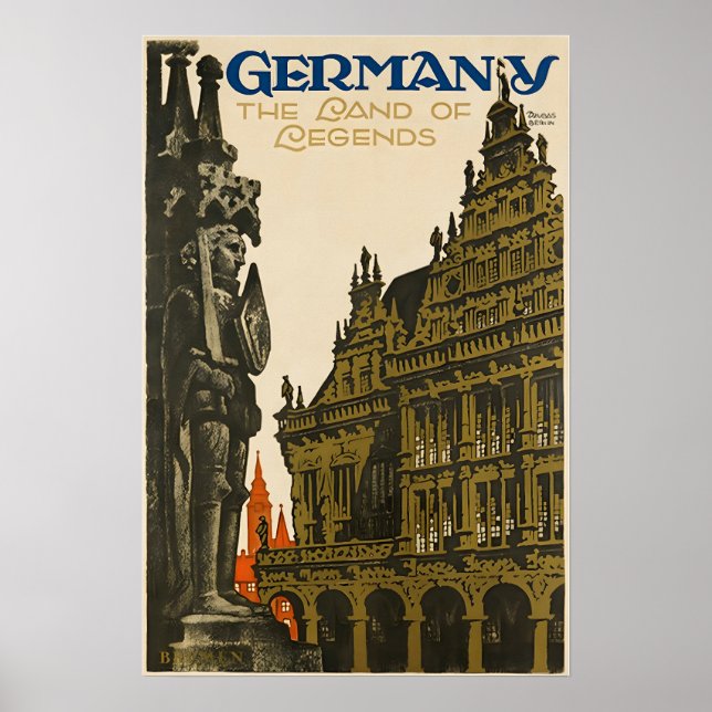 Germany Travel Poster German Art Print (Front)