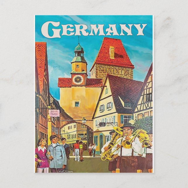 Germany, trumpeters on city centre. postcard (Front)