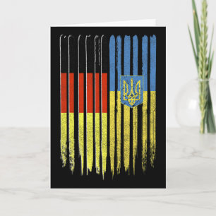 Germany Ukraine German Ukrainian Flag Trident Card