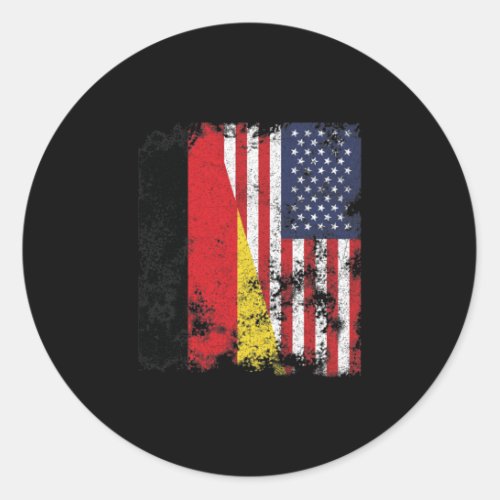 Germany USA Flag _ Half American Classic Round Sticker