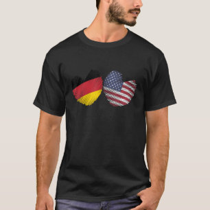Germany USA Heart German Flag American Flag Grunge T-Shirt