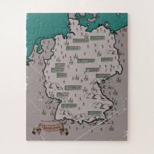 Germany Vintage Illustrated map Jigsaw Puzzle