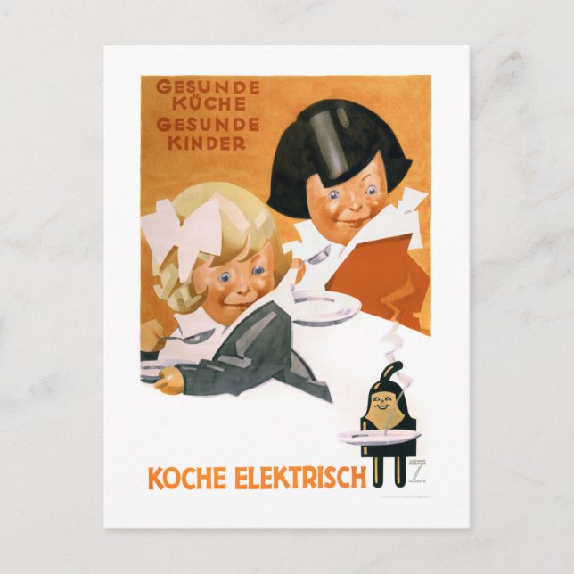 Germany Vintage Poster Restored Postcard (Front)