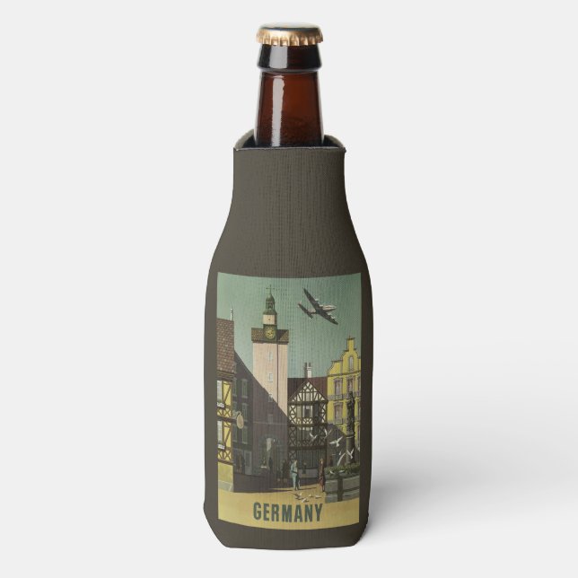 Germany Vintage Travel custom bottle cooler (Bottle Front)