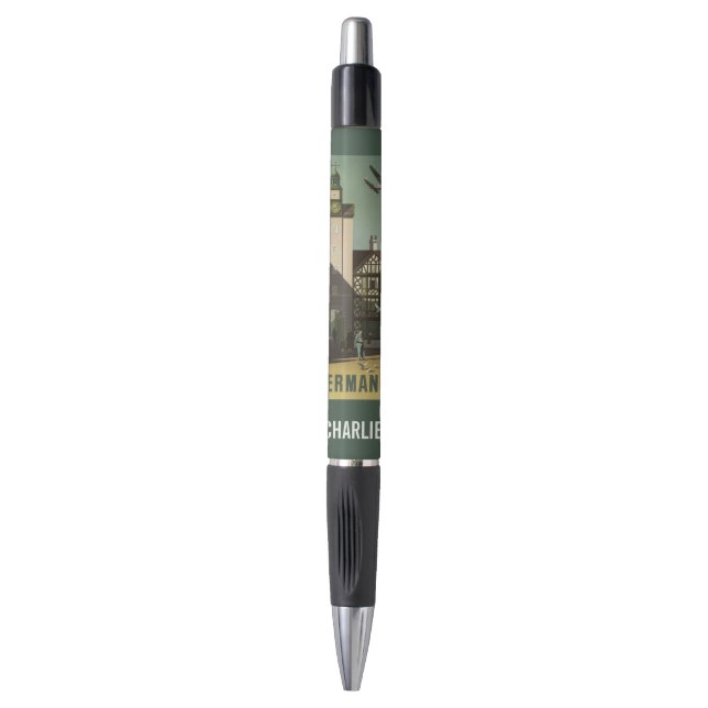 GERMANY Vintage Travel custom monogram pen (Front Vertical)