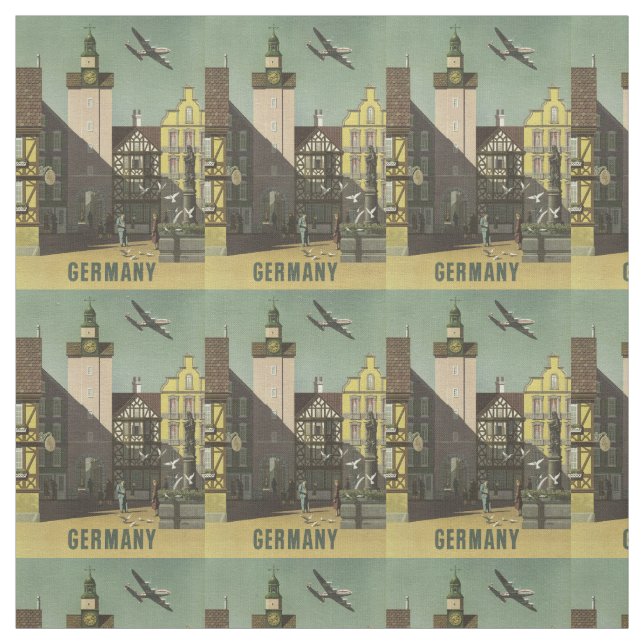 Germany Vintage Travel customizable fabric (Swatch)