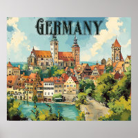 Germany vintage travel poster
