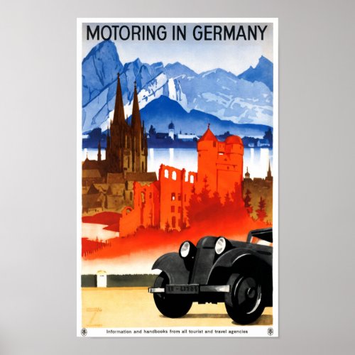 Germany Vintage Travel Poster Restored