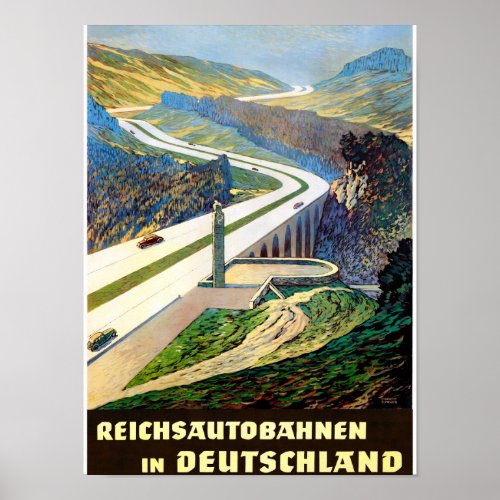 Germany Vintage Travel Poster Restored