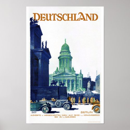 Germany Vintage Travel Poster Restored