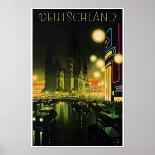 Germany Vintage Travel Poster Restored