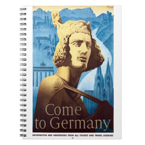 Germany Vintage Travel Poster Restored Notebook