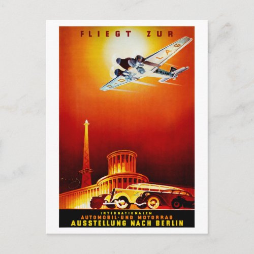 Germany Vintage Travel Poster Restored Postcard