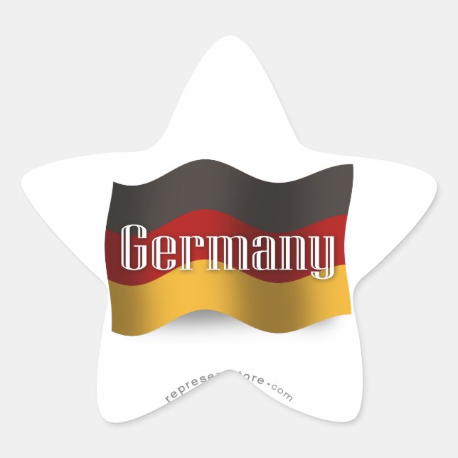 Germany Waving Flag Star Sticker (Front)