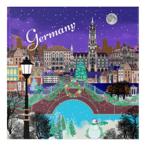 Germany Winter Wonderland Festival Skyline Acrylic Print