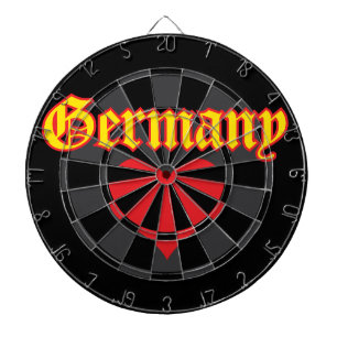 Germany Yellow Text Red Heart Black Charcoal Gray Dart Board