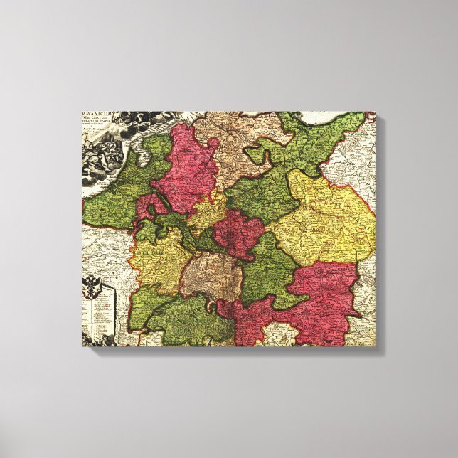 GermanyPanoramic MapGermany Canvas Print (Front)