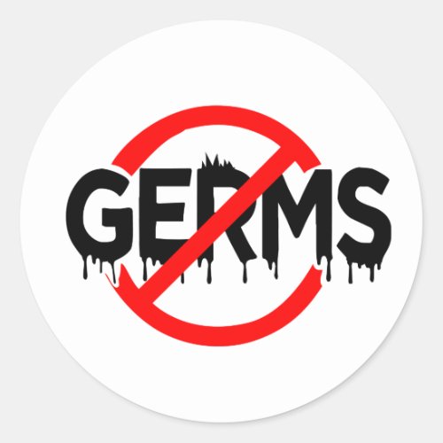 Germaphobe No Germs Antibacterial Virus Funny Meme Classic Round Sticker