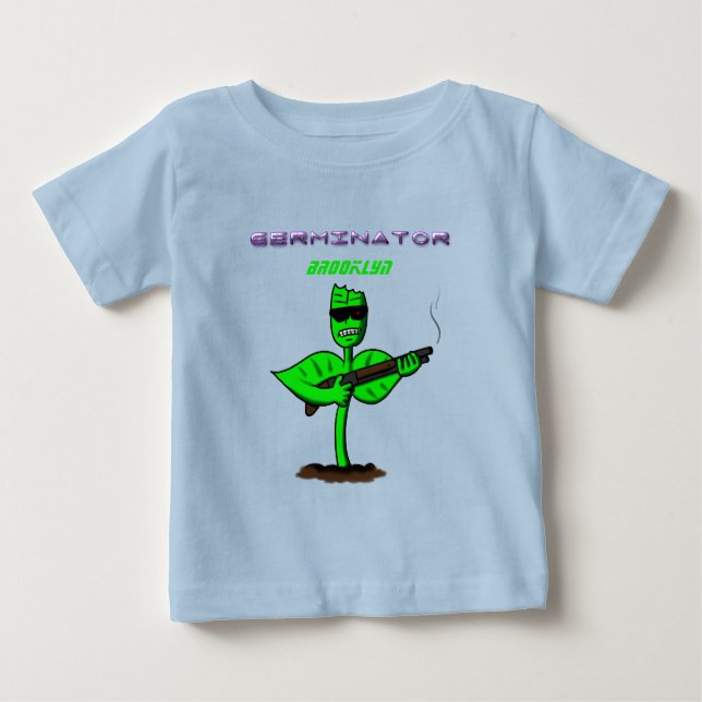 Germinator cyborg plant funny cartoon  baby T-Shirt (Front)