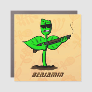 Germinator cyborg plant funny cartoon car magnet