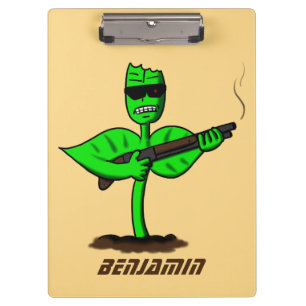 Germinator cyborg plant funny cartoon clipboard