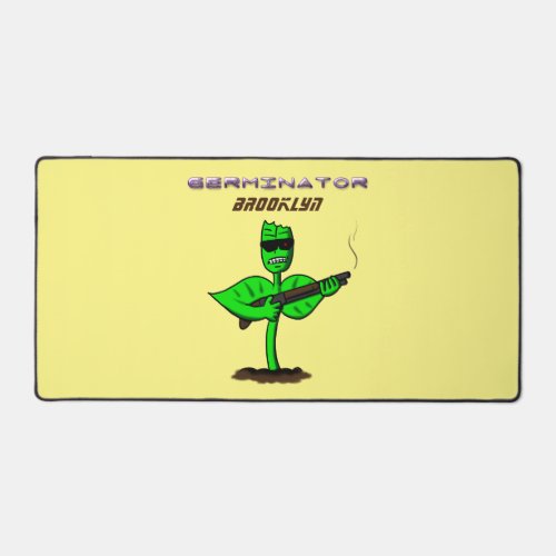 Germinator cyborg plant funny cartoon desk mat