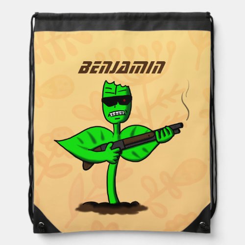 Germinator cyborg plant funny cartoon drawstring bag