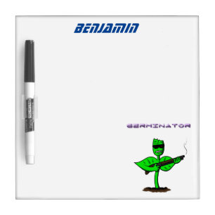 Germinator cyborg plant funny cartoon dry erase board