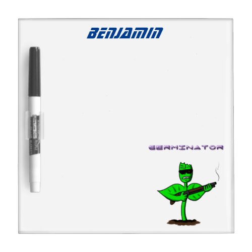 Germinator cyborg plant funny cartoon dry erase board