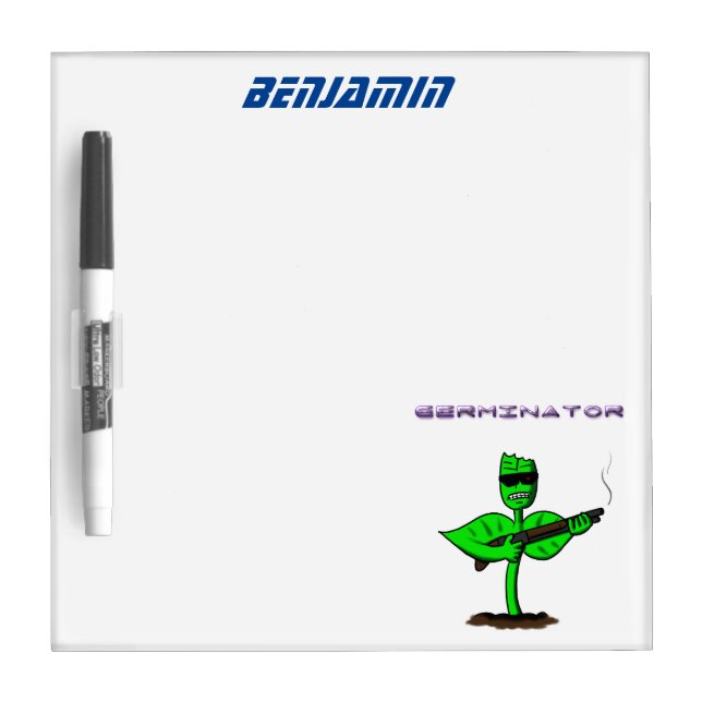 Germinator cyborg plant funny cartoon dry erase board (Front)