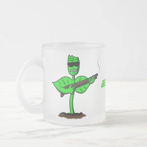 Germinator cyborg plant funny cartoon frosted glass coffee mug