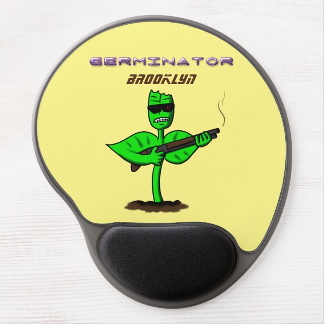 Germinator cyborg plant funny cartoon gel mouse pad (Front)