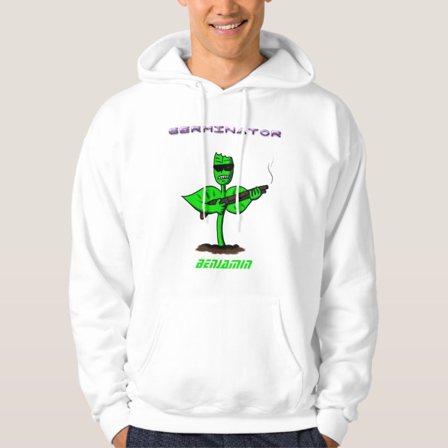 Germinator cyborg plant funny cartoon hoodie (Front)