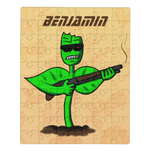Germinator cyborg plant funny cartoon jigsaw puzzle