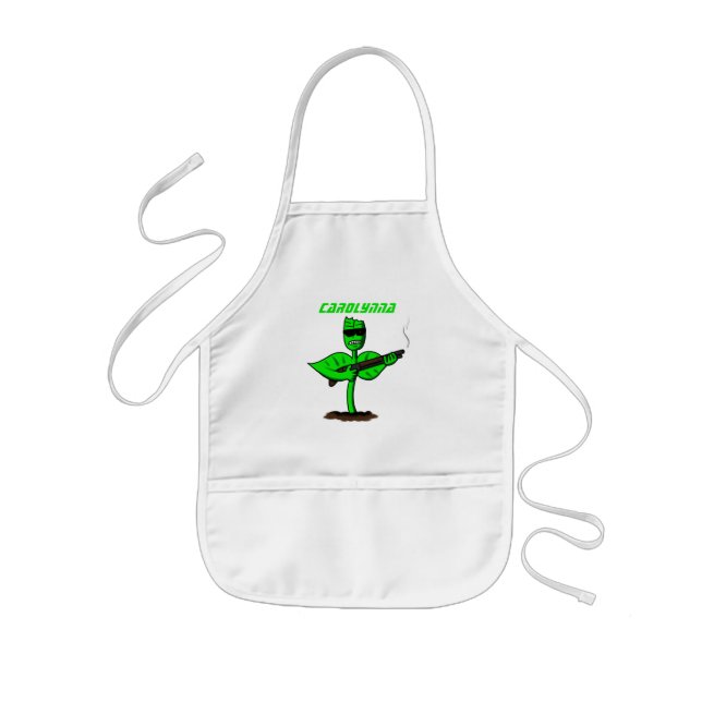 Germinator cyborg plant funny cartoon kids' apron (Front)